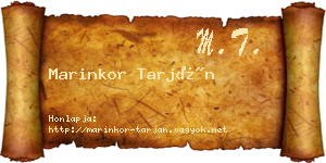 Marinkor Tarján névjegykártya